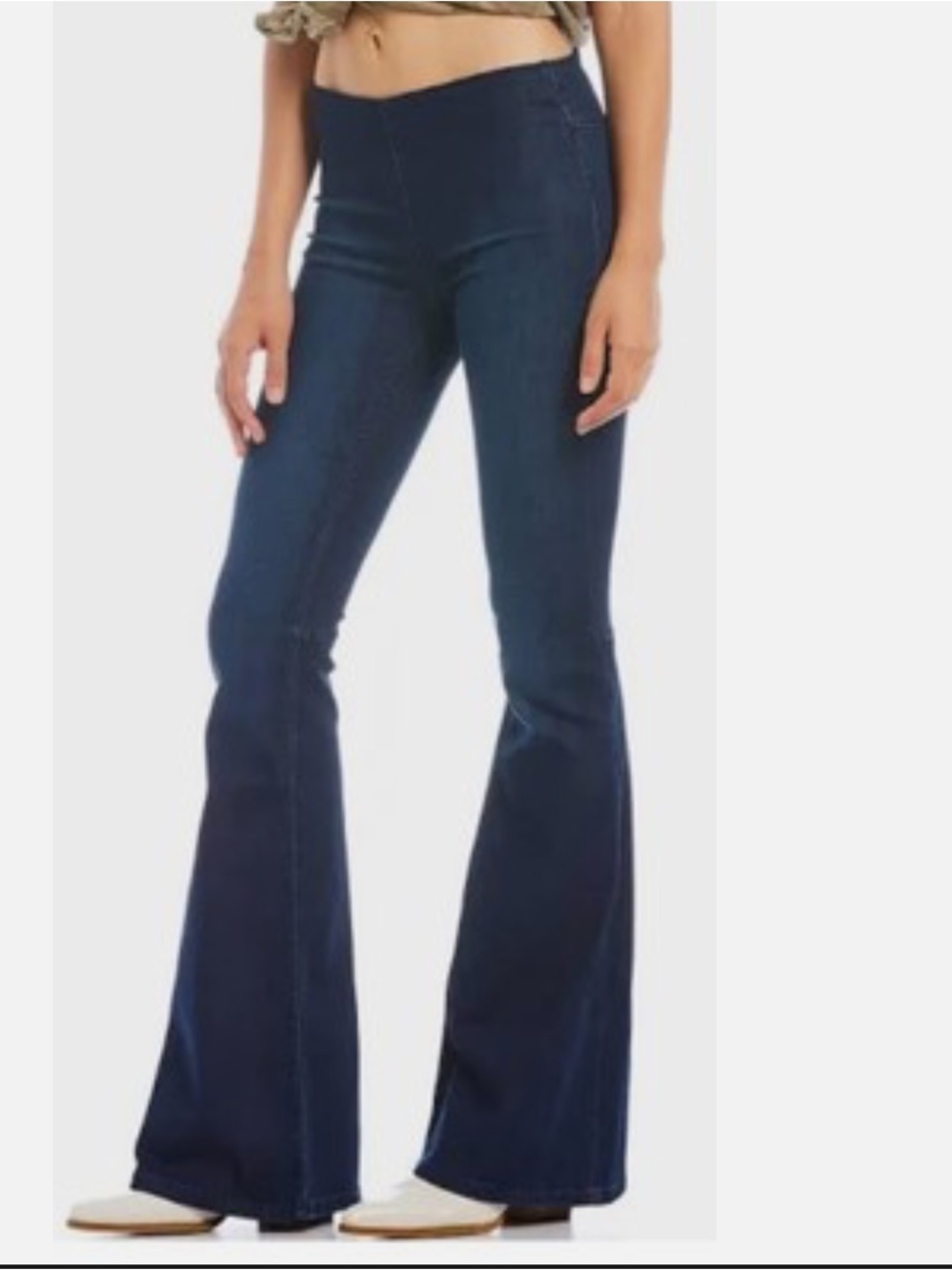 Free People We The Free Penny Pull-On Flare Bell Bottom Jeans Rich Blue size 26